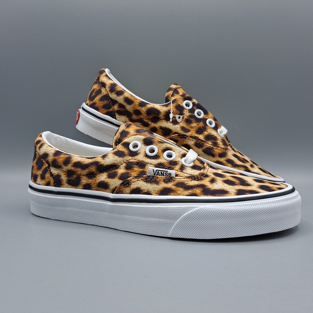 New Vans Era Leopard Skin Animal Print Black and True White Women's Size 5